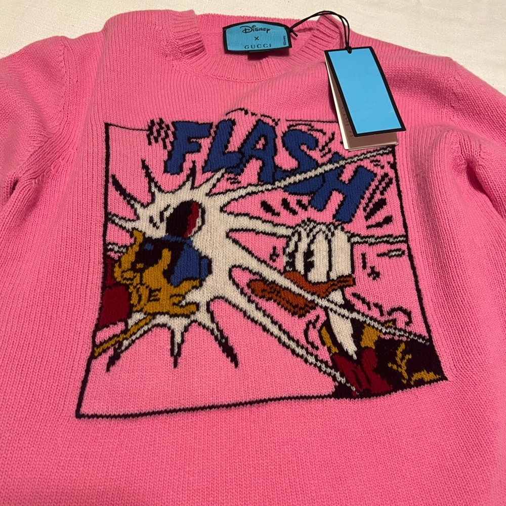 Disney X gucci Barbie pink sweater size small Brand New!